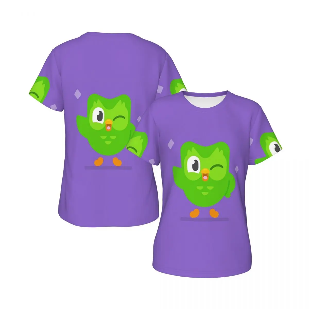 

Duolingo Owl Duo T-Shirt for Women Round Neck Streetwear T Shirts Women's Short Sleeve Summer Clothes Tops