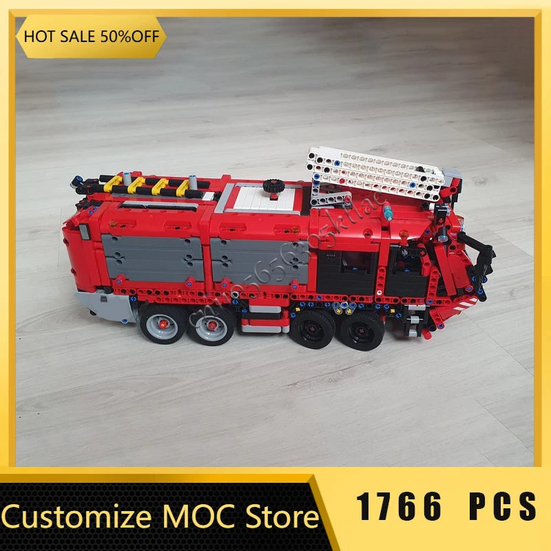 1766 قطعة سلسلة التكنولوجيا المطار مركبة نقل الحرائق MOC بنة نموذج الأطفال هدايا عيد الميلاد التعليمية لتقوم بها بنفسك مجموعة #3