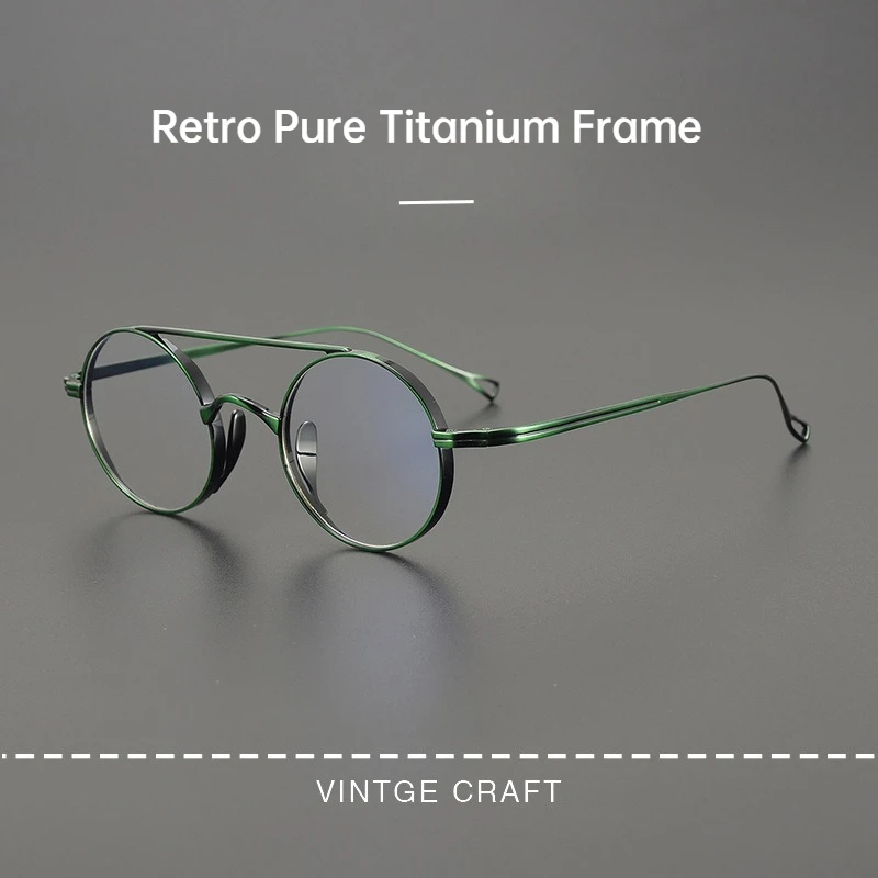 

Японские ретро-очки с двойной оправой из чистого титана, модель 9500, для мужчин и женщин, дизайнерские, люксовые, солнцезащитные очки-авиаторы с защитой от УФ400