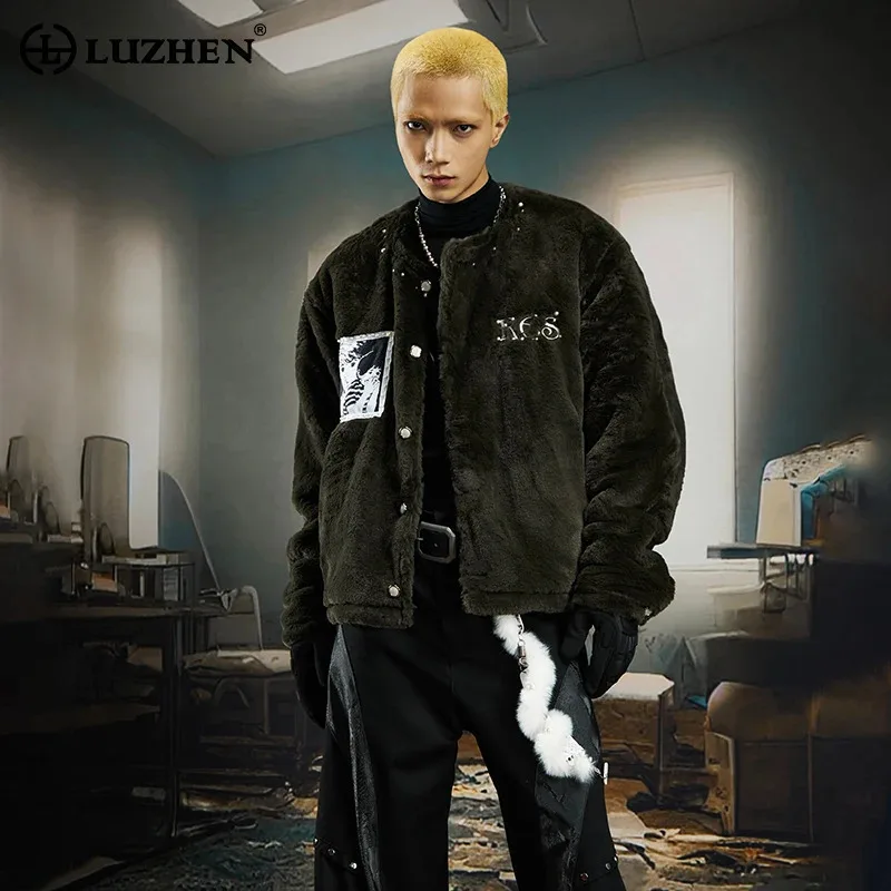 

LUZHEN 2025 Winter Embroidery Pattern High Quality Brushed Warm Casual Padded Coat Men's Women's Handsome Street Clothes JY5317