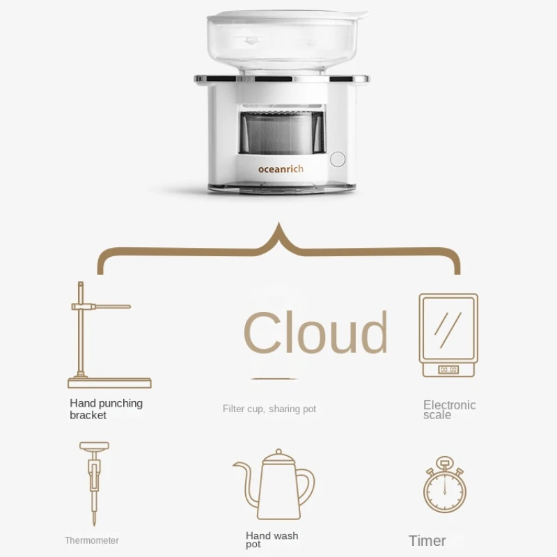 Oshinrich-cafeteira automática por gotejamento, máquina doméstica americana portátil, soco de mão pequeno para uma pessoa, S2, novo, 2023