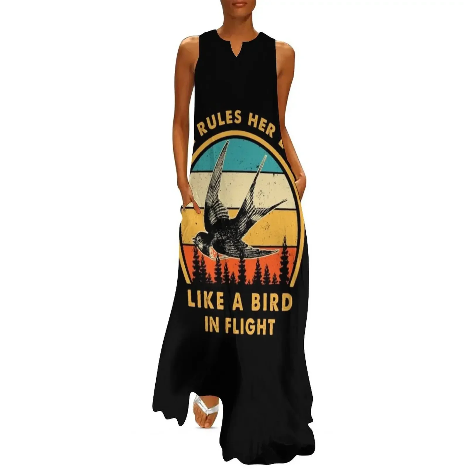 

She Rules Her Life Like A Bird In Flight Vintage Long Dress Dresses Dress