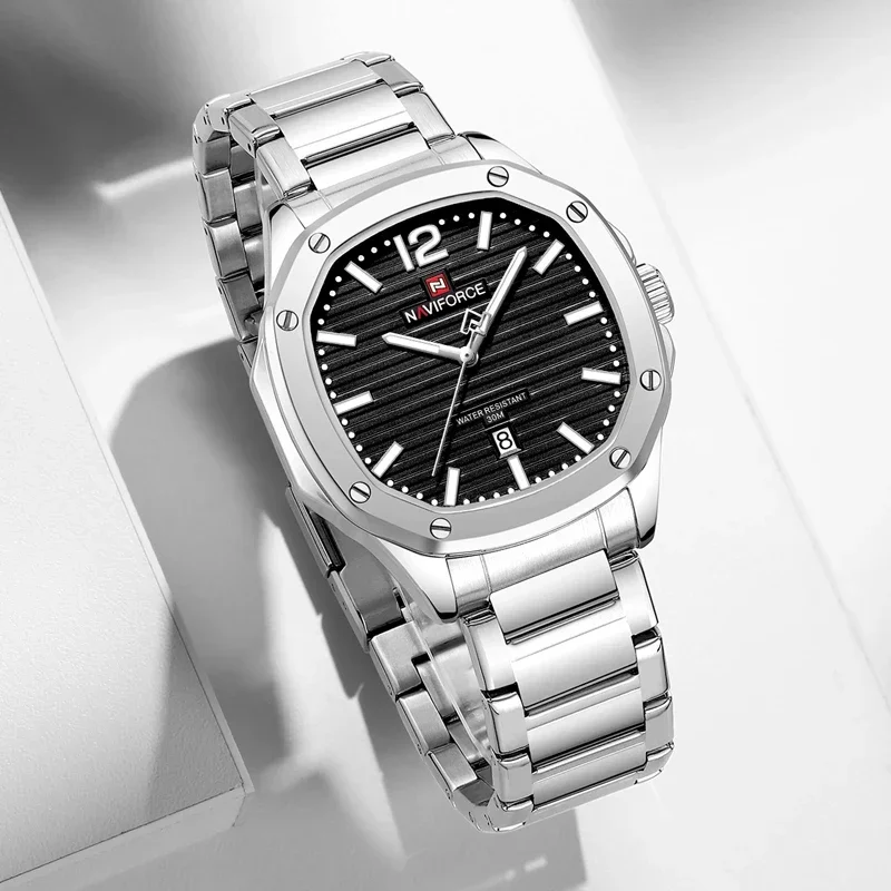NAVIFORCE Luxury Mens Watches Fashion Sport Wristwatch Male Quartz Waterproof Steel strap Business Clock Men Relogio Masculino