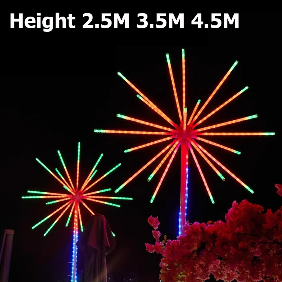 4.5M Smart App RGB Fireworks Starburst Light DIY Explosive Star Light Artificial Lighted Christmas tree Christmas Light Show