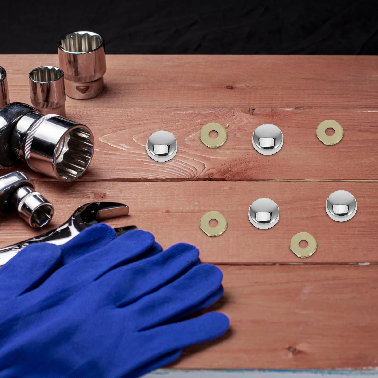 

1 set Decorative Screw Caps With Washers Threaded Bolt Covers For Furniture Expansion Screw Cover Caps Fastener Hardware