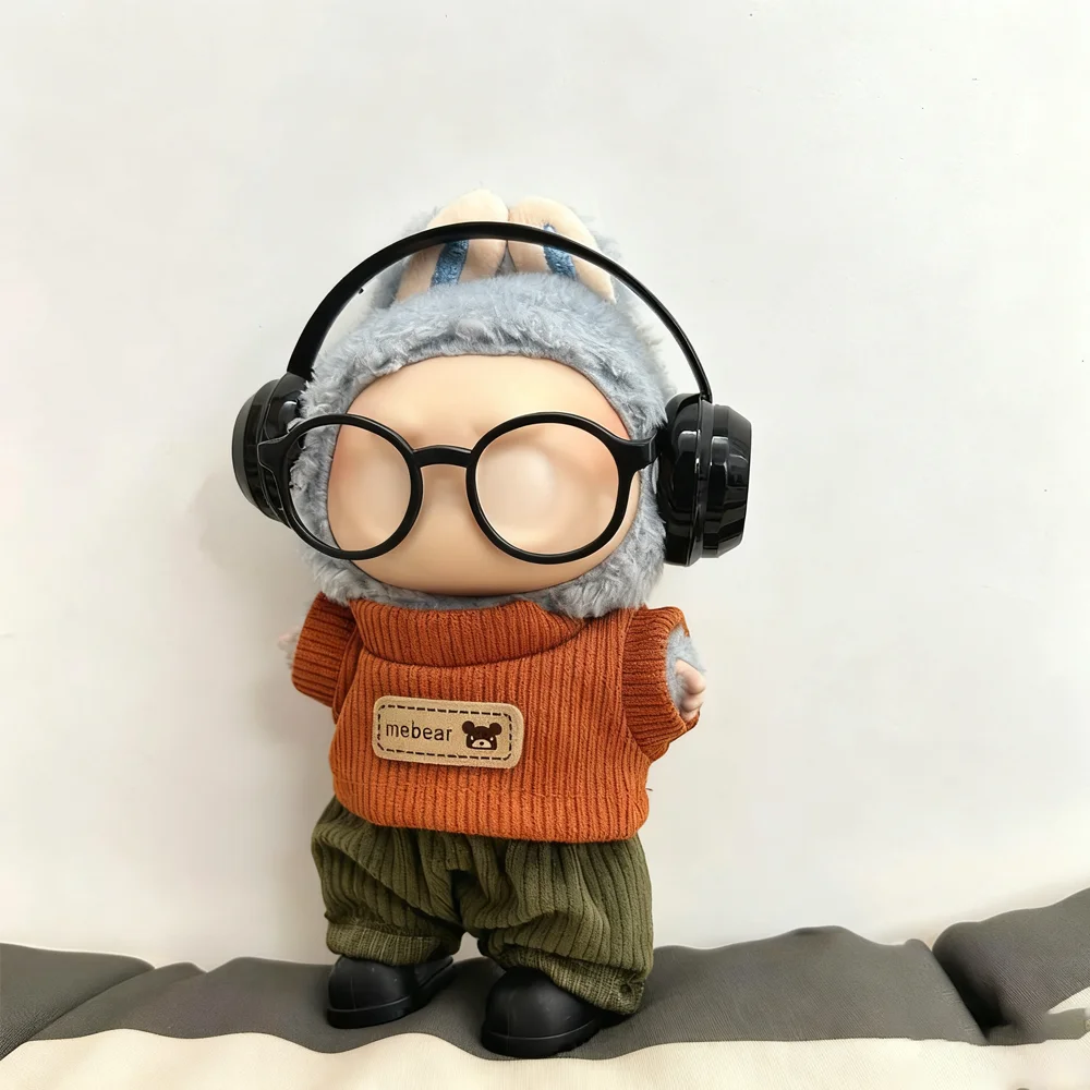 ชุดเสื้อผ้าตุ๊กตาขนาด 17 ซม. สำหรับตุ๊กตา V1V2V3 Labubu ชุดเอี๊ยมสไตล์เกาหลี ดีไซน์แบบไอดอล ทำจากผ้าฝ้าย สำหรับตกแต่งตุ๊กตา