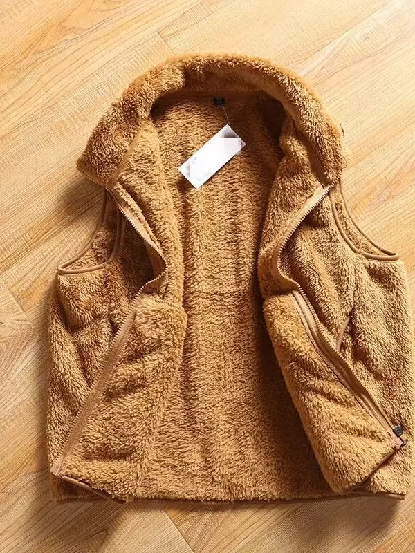 

Thiened Coral Fce жилет мужской осенне-зимний теплый воротник-стойка джет майка молодежная модная молния украшенная повседневная одежда