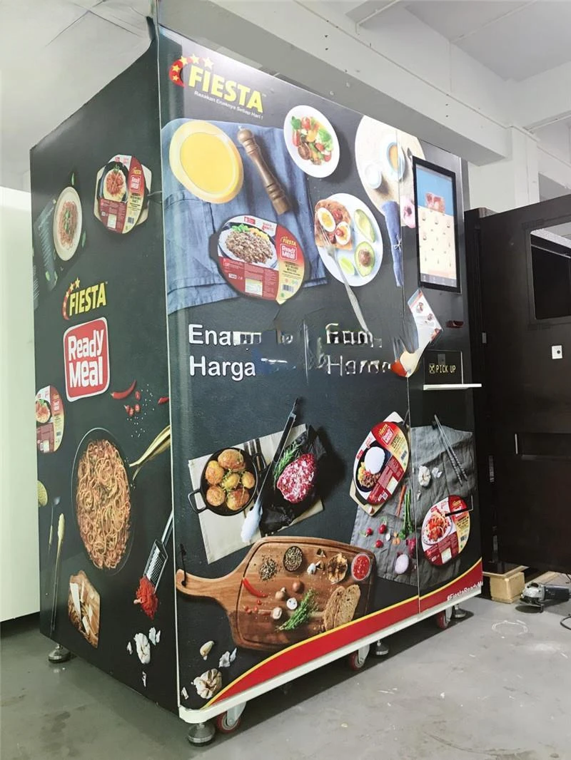Hot and Frozen Food Vending Machine, Bill Cash e Card Reader, 21.5 Polegada Touch Screen