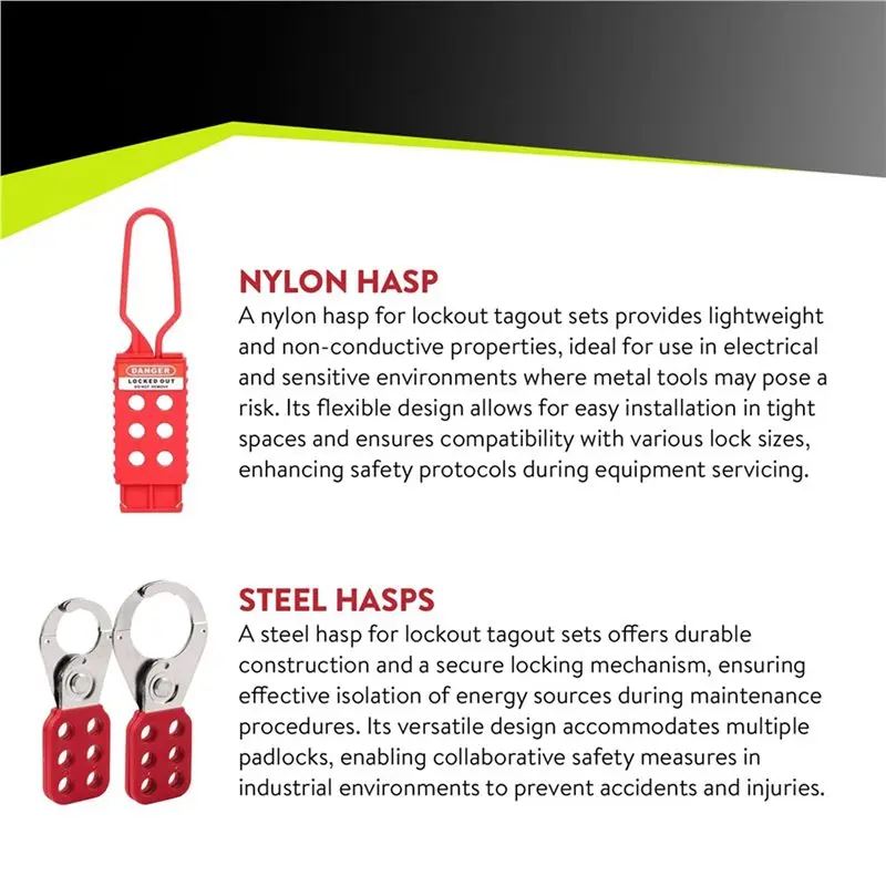 ABKJ-6 Set Lockout Tagout Hasp Set - Lock Out Tag Out Hasp Loto Hasp Padlock Holder Camlock Hasp Safety Lock Out