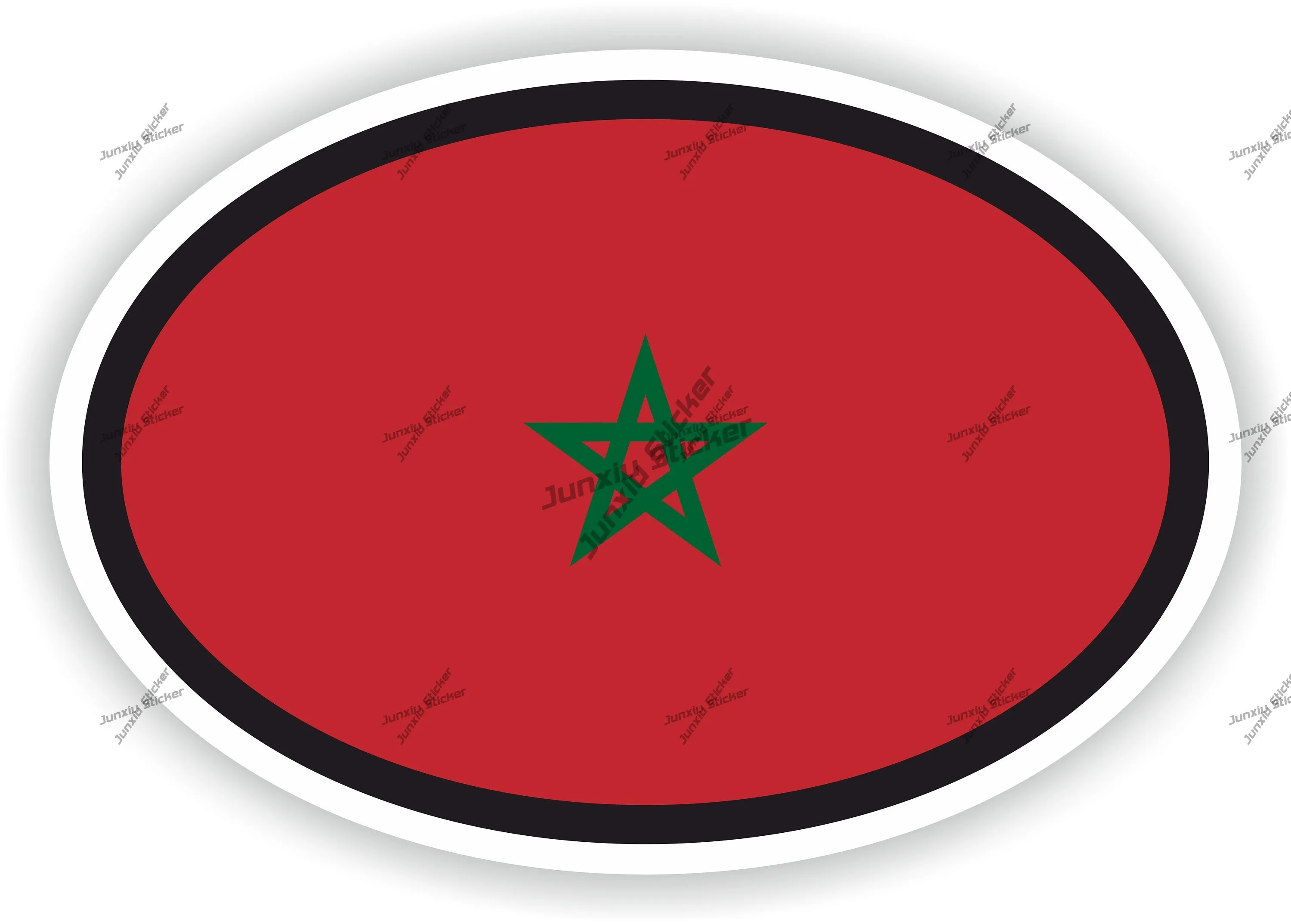 

Morocco Flag Badge Oval Sticker High-quality For Car Style Waterproof Exterior Decal Accessories Motorsport Racing Decoration