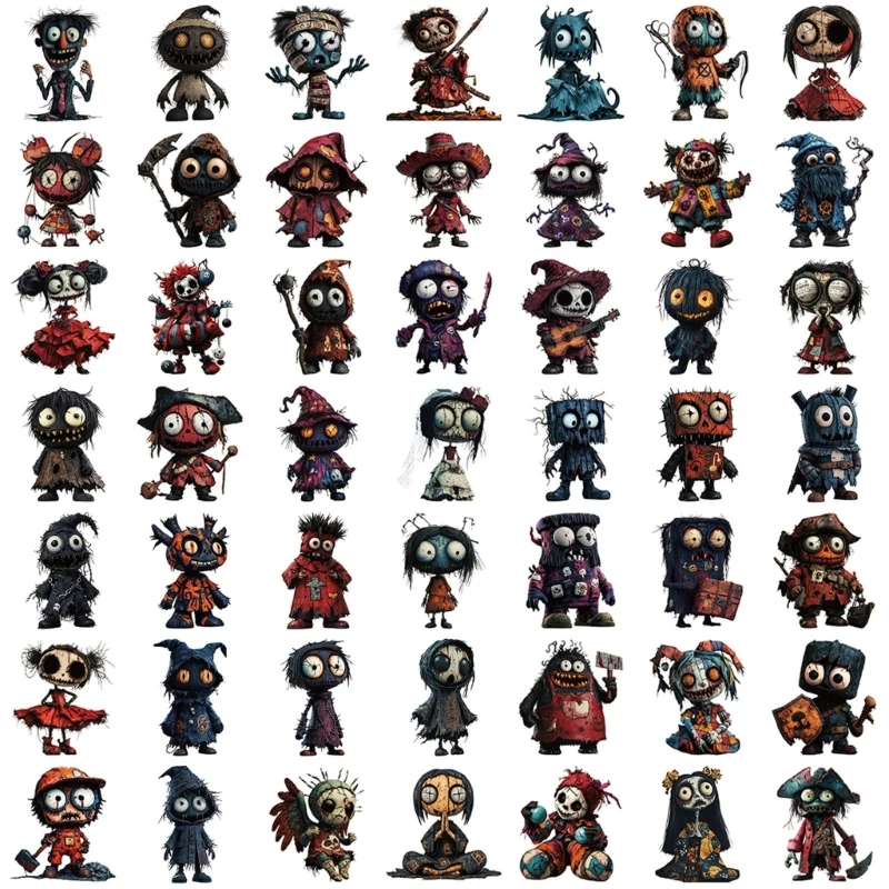 HX6A Creepys Figure Decals Collection For Electronics Long Color Easy To Remove PVC Material