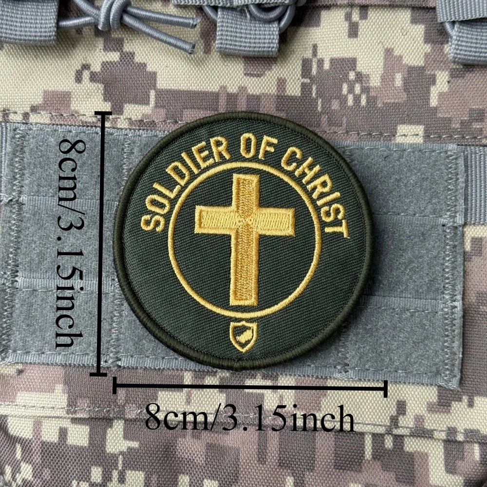 Parche táctico bordado Soldado de Cristo para moral airsoft