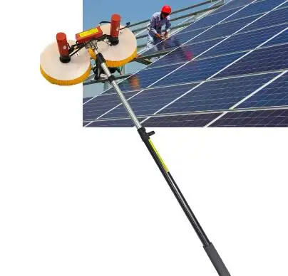 12FT 18FT 24FT فرشاة تنظيف الألواح الشمسية الكهروضوئية، مجموعة أدوات تنظيف الرأس المزدوجة للقطب المائي تلسكوبي