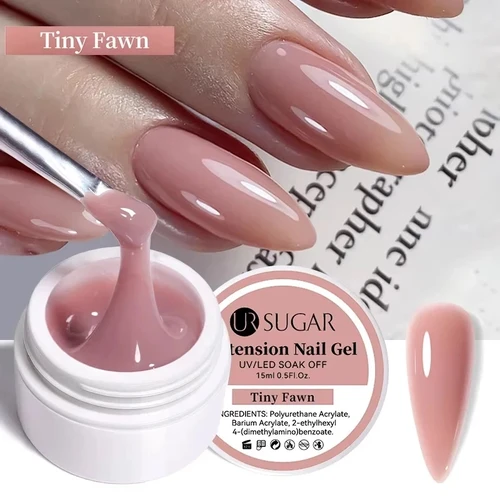 UR SUGAR-esmalte de uñas en Gel, 15ml, forma de dedo, transparente, rosa desnudo, arte de uñas, camuflaje, Gel duro, manicura acrílica