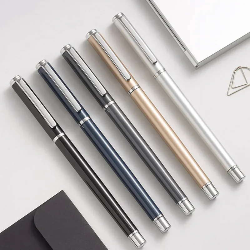 96Pcs Custom logo High-grade Signature Pen Heavy Gel Pen Water Lettering Printing  Advertising Metal Office Pretty Pen