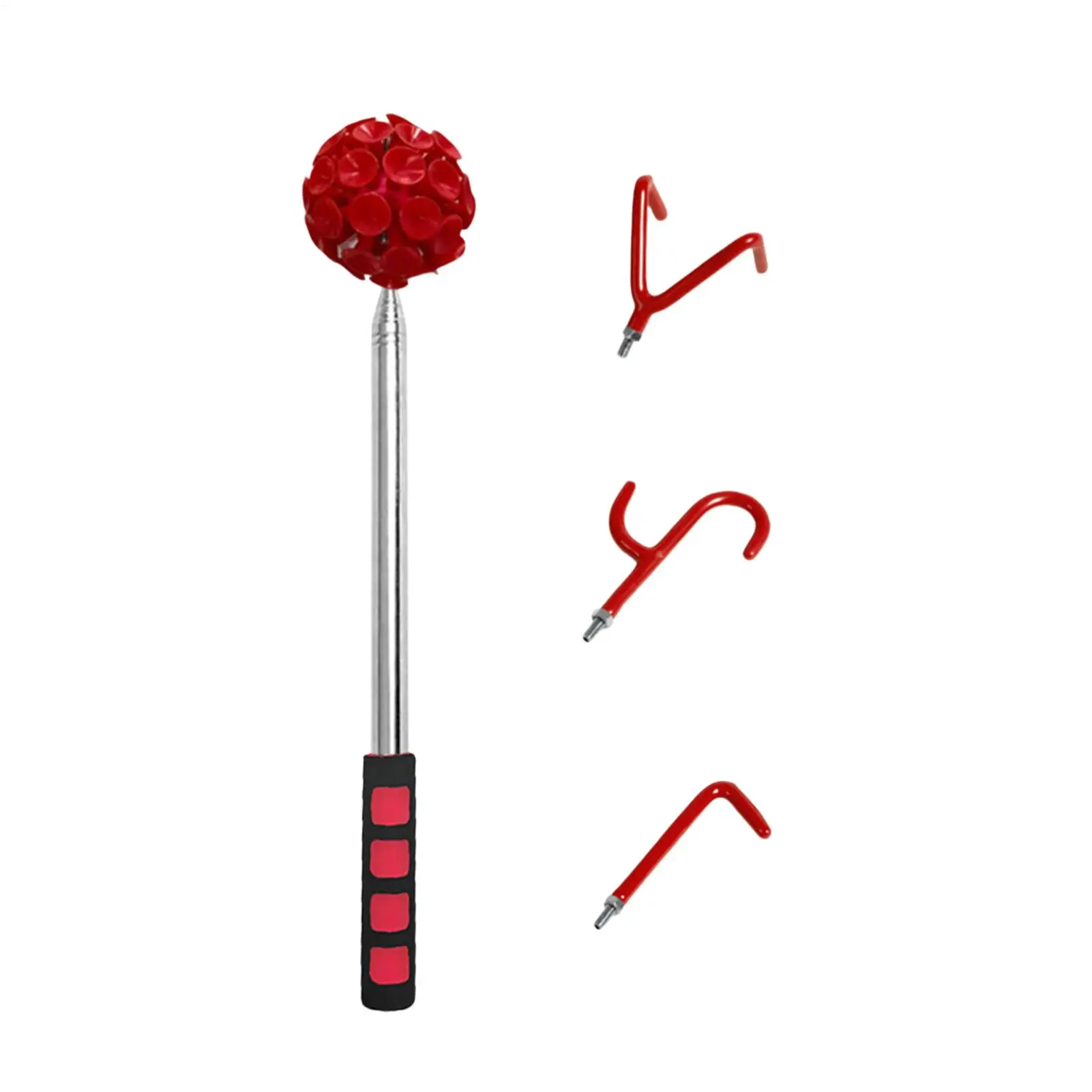 Telescopic Golf Ball Retrieving Tool Stainless Steel Shaft Built-in Suction Cup And Grab Hook Portable Compact Ball Picker