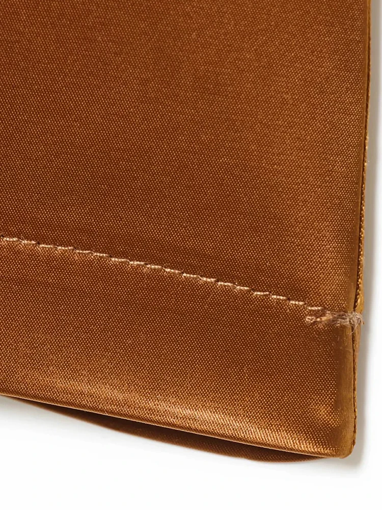 المرأة الجديدة الصيف زر ارتداء بلون عارضة أنيقة مطوي الديكور مع الساتان السراويل واسعة الساق #6