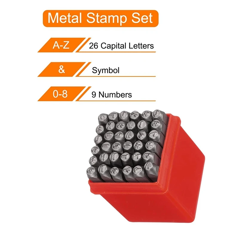 36Pcs 1/8IN (3Mm) Number And Lower Case Letter Stamp Set, A-Z, & 0-9 Punch Press Tool For Metal Plastic Wood Leather