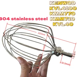 Original New Mixer Egg Beater for KENWOOD KVL4100 KMM770 KMM710 KVL40 Replacement Stainless Steel Egg Beater