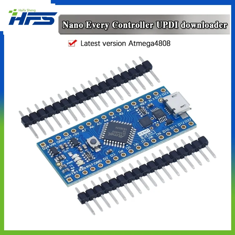 

New arrival Thinary Nano controller compatible for Arduino Nano Every Atmega4808 Upgraded Atmega328 CH340 UPDI Downloader