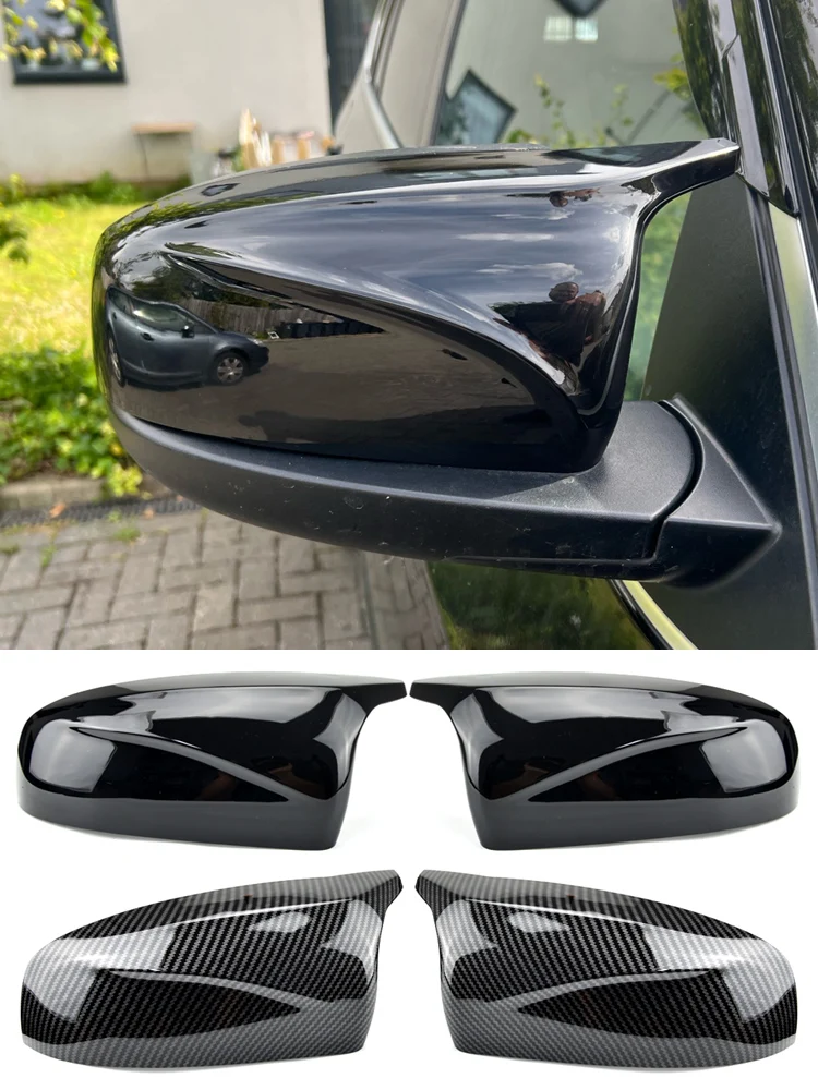 Horn shape M style Rearview Carbon Fiber Style Black Side Mirror cover Caps for BMW X5 E70 X6 E71 2008-2013 accessories