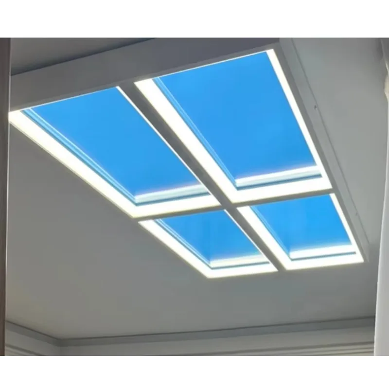 New Design Artificial Led Panel Smart Recessed Ceiling Blue Sky Lights Wifi APP Ceiling Panel Artificial Skylight