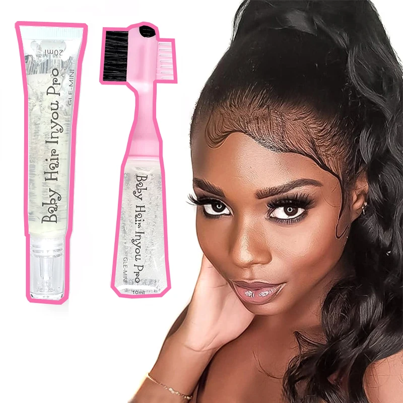 

Baby Hair Edges Brush for Black Women 3 In 1 Baby Hair Inyou Pro Waterproof Quick Edge Control Brush with Gel for Baby Hair