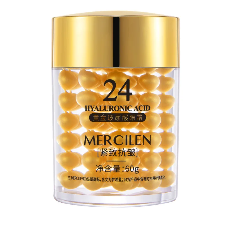 24K Gold Hyaluronic Acid Eye Wrinkle Removal Eye Cream AntiAging Lifting Firming Cream Moisturizing Dark Circle Remover Eye Care