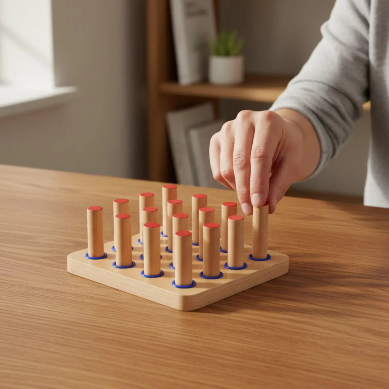 Hand Exercise Peg Board Wooden Rehabilitation Board Fine Motor Skill Training Device for Stroke Recovery and Daily Rehab
