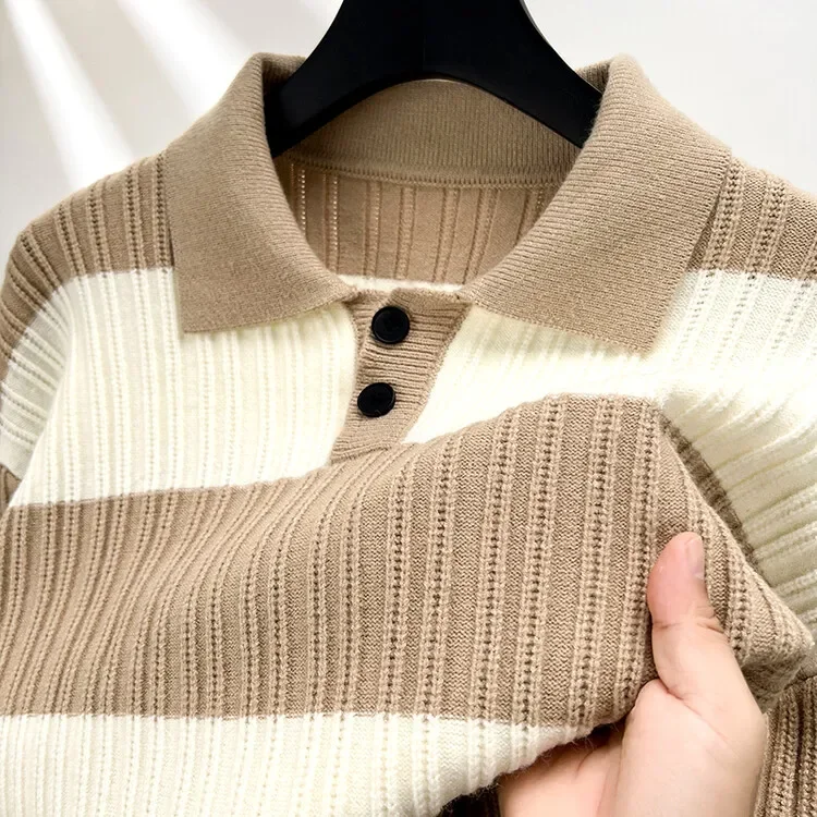 

High Quality Men's Quarter Zip Sweater Slim Fit Casual Knitted Turtleneck Pullover Polo Sweater Mens Clothing