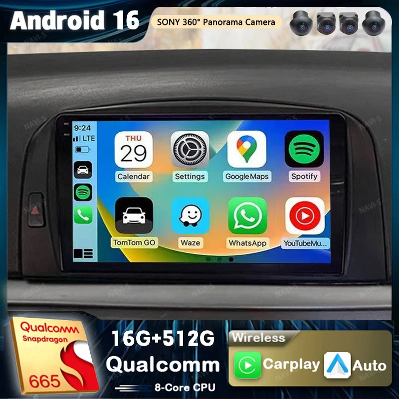 Android 16 Qualcomm Carplay Auto For Hyundai SONATA NF 2004 - 2008 Car Radio Player Multimedia Stereo Navigation DSP Head Unit