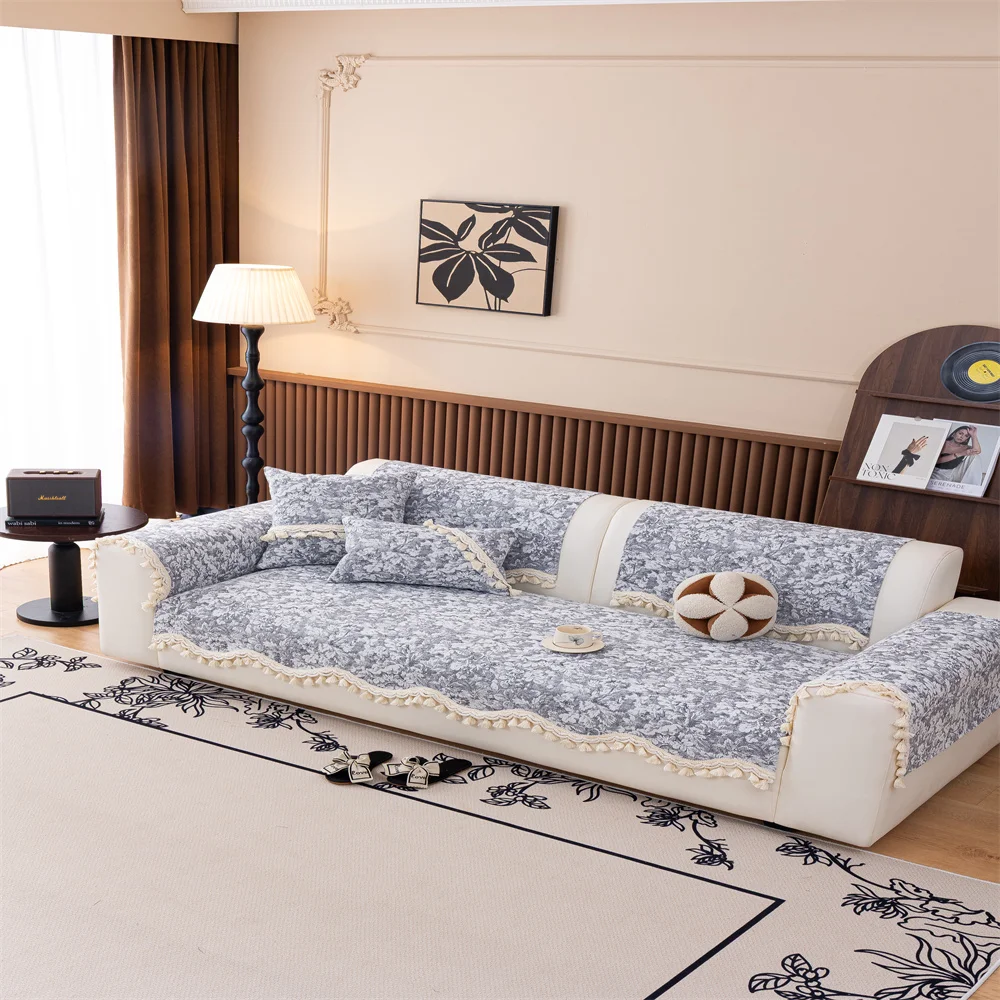 Retro Style High Weight Special-shaped Sofa Cushion 2025 New Autumn and Winter Non-slip One-piece Cushion