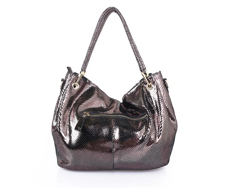 Lady Snake Print Pleated Crossbody Bags Pattern Shoulder Bag Luxury Women Serpentine Leather Tote Handbag Sac A Main Bolsas