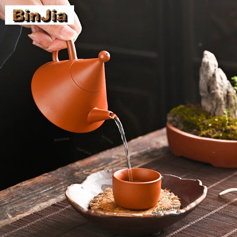 BAEJORIA 100ml Pyramid Purple Sand Teapot Elegant Tea Infuser Pot Household Tea Maker Kettle With Strainer For Tea Ornaments