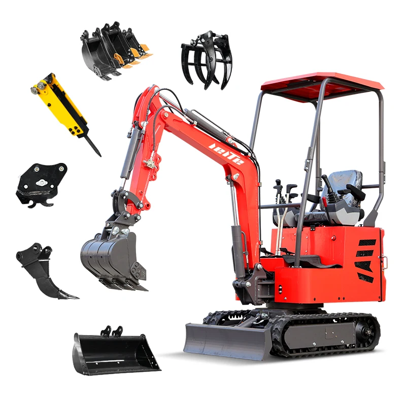 Nuevo diseño Excavadoras de 1 tonelada Precio barato Mini excavadora pequeña Excavadora Mini excavadoras hidráulicas personalizadas con CE