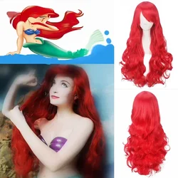 Anime The Little Mermaid Princess Ariel Cosplay Wig for Women Halloween Wigs for Girls Play Wig Party Stage Red Long Hair Wigs