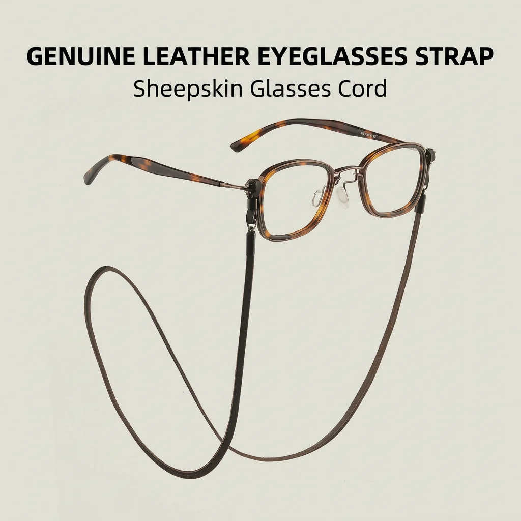 KLASSNUM Premium Vintage Leather Glasses Lanyard Sheepskin Anti Drop Sunglasses String Holder Neck Rope Strap Accessories