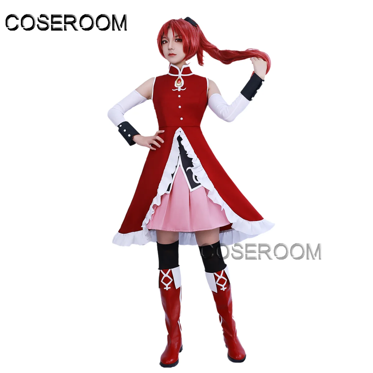 

Anime Puella Magi Madoka Magica Kyoko Sakura Cosplay Costume Outfits Women Halloween Carnival Party Role Play Uniform Wig