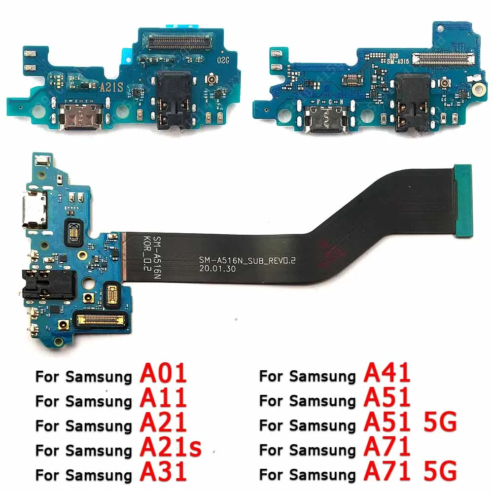 Usb Connector For Samsung Galaxy A31 A41 A51 A71 5G A01 Core A11 A21 A21s Charge Board Charging Port Replacement Parts