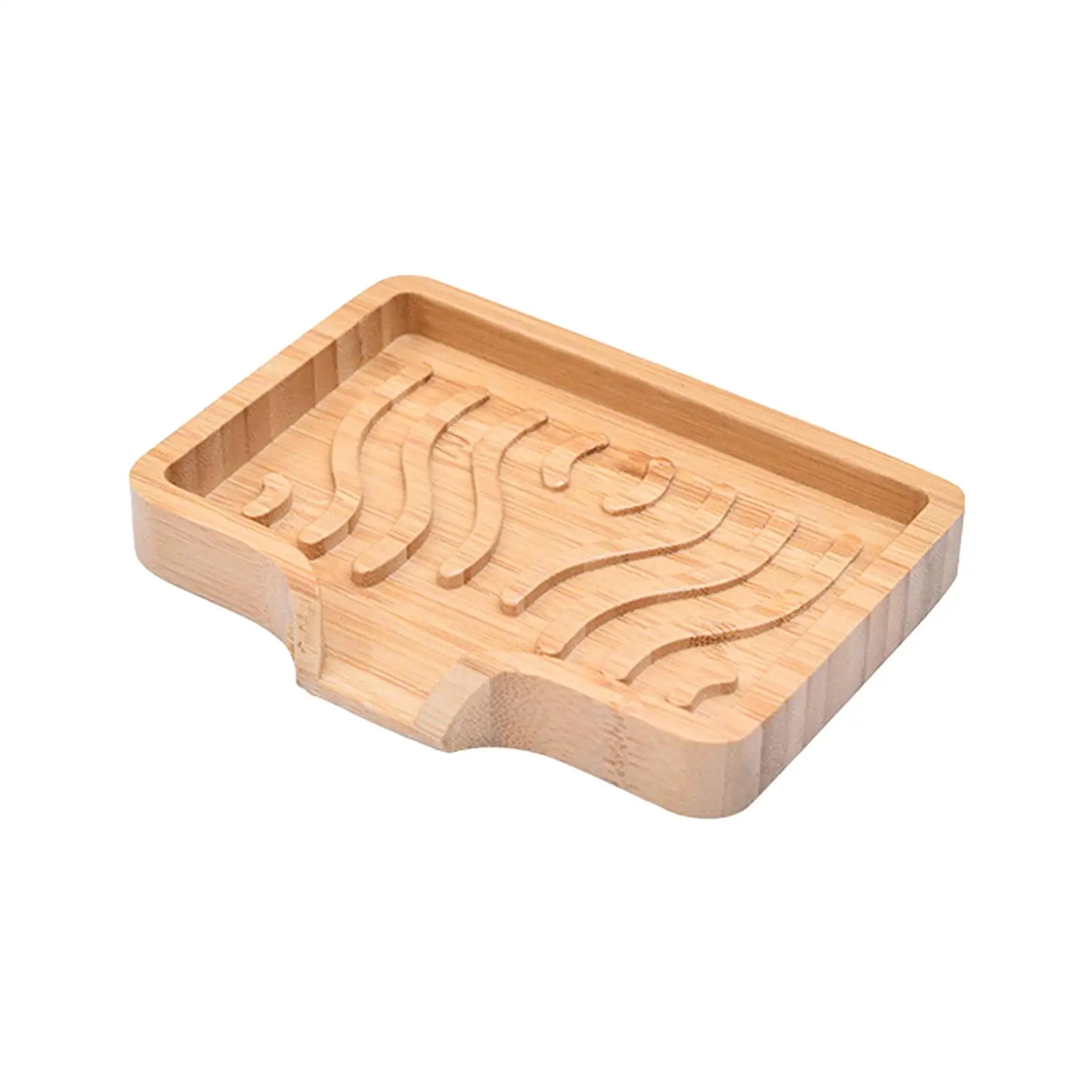 Soap Dish with Drain Soap Decor Hotel Wooden Waterfall Bar Soaps Tray Countertop