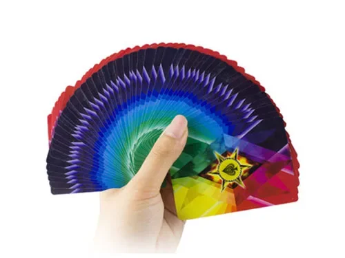 2pcs/Lot New Magic Poker Rainbow Poker Thin Cards Of Fanning and Manipulation 4 Way Changing Color Stage Magic Trick Magic Props