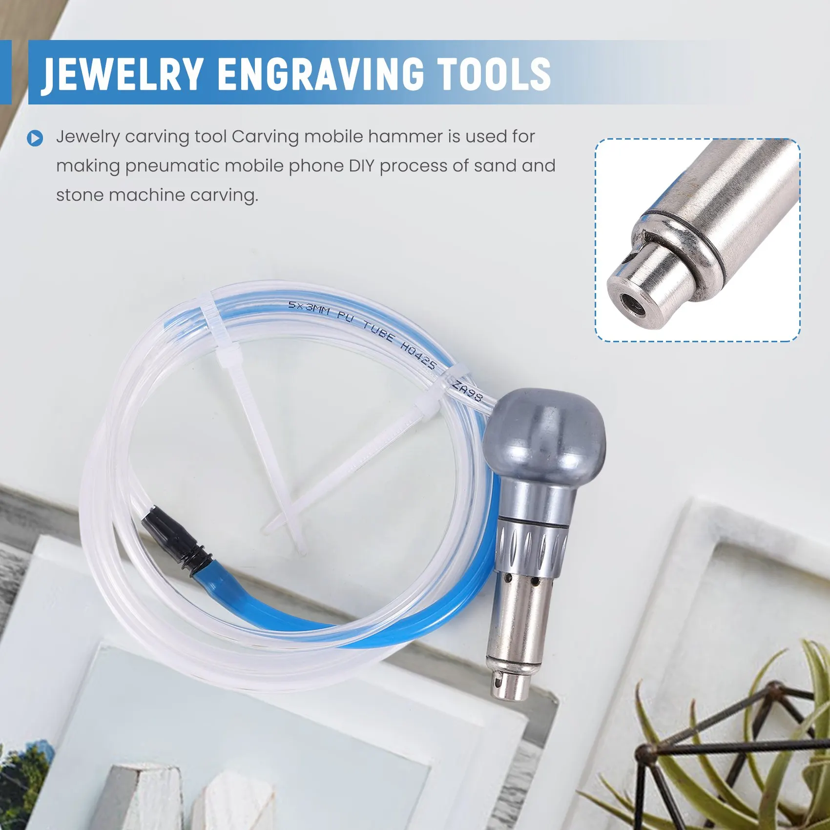 Jewelry Engraving Tools Graving Handpieces Hammer for Graver Machine Engraving Pneumatic Hand Piece DIY Craft Making