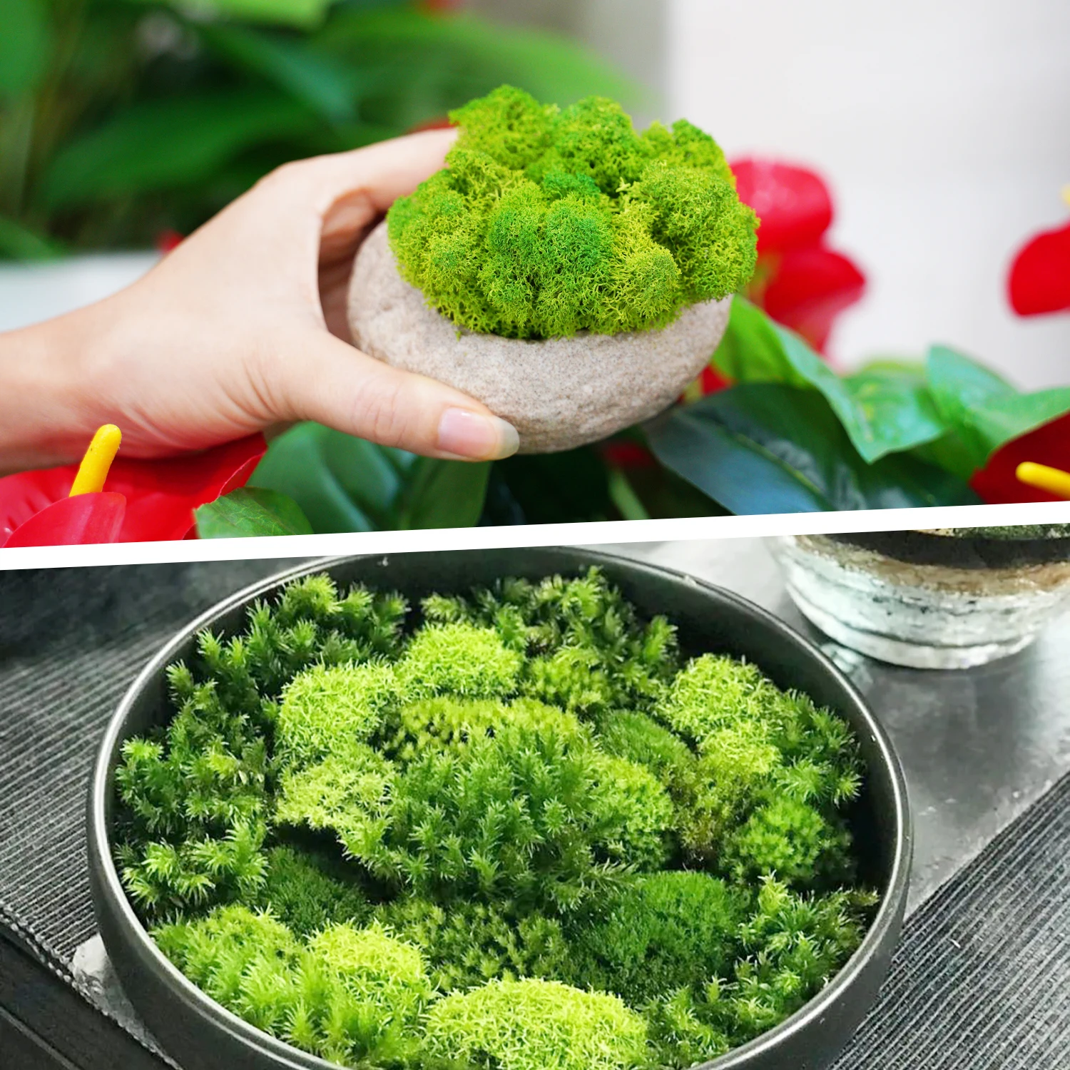 Artificial Green Plants Eternal Life Moss DIY Grass Garden Crafts Home Room Decor Mini Landscape Fake Grass 20/1000g