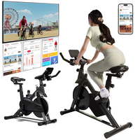 Exercise Bike Home Ergometer Exercise Bike with Adjustable Magnetic Resistance Indoor Bicycle LCD Display 100 kg Load Capacity