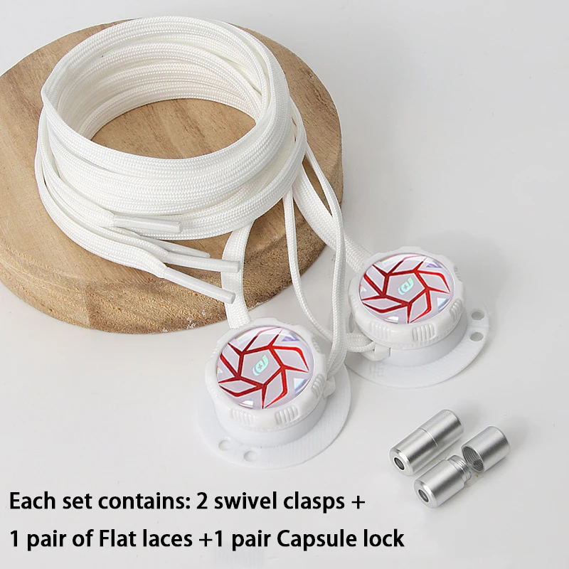 Flache, automatische Schnürsenkel ohne Binden, für Freizeitschuhe, mit drehbarer Schnalle, für Sneaker, Schnürsenkel ohne Binden, Schuhzubehör. – Detail 7