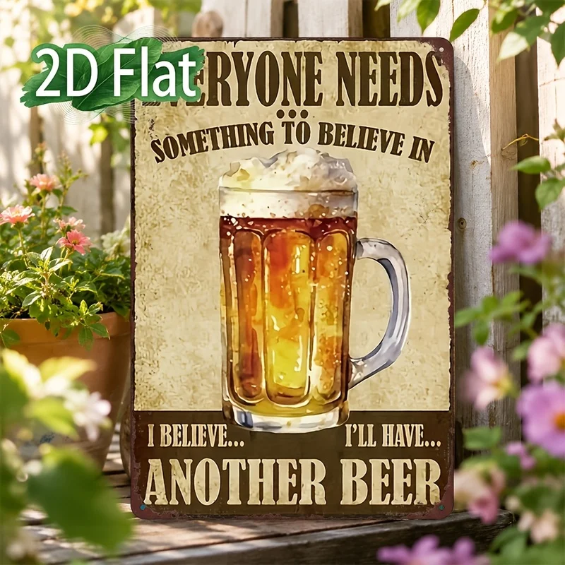 2D Flat 1pc Metal Sign, Vintage Strike Wall Plaque, Weatherproof Rust Resistant Indoor Outdoor Hanging Decor for Patio Backyard