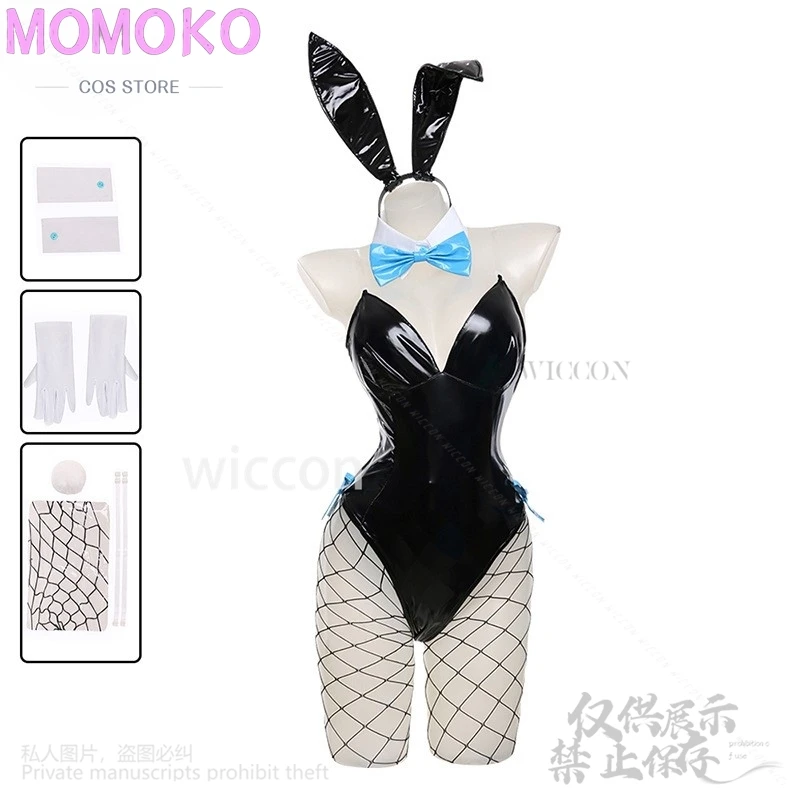 Anime Blue Archive Cosplay Sexy Leather Bodysuit Suit Toki Bunny Girl Sling Jumpsuit Halloween Clothes Customized