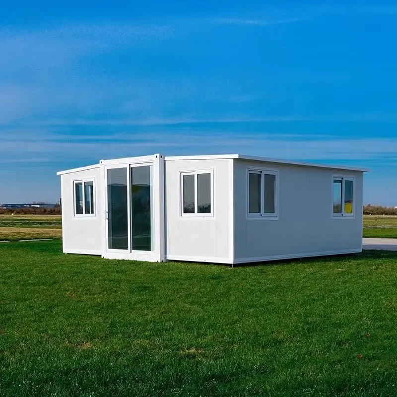 Prefab Dual-Wing Expandable Tiny House Foldable Steel Structure Office Store Outdoor Living Prefab House Mobile House