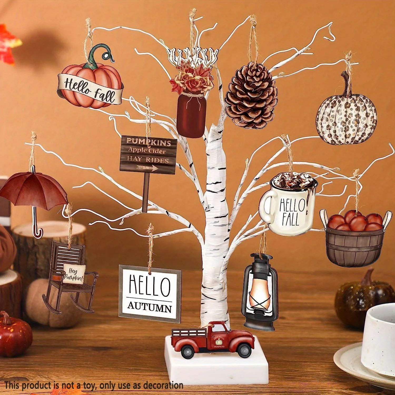 24pcs,Thanksgiving Vintage Style Wooden Hanging Ornaments, Tree Decorations, Garden Yard Decoration,Party Decor, Holiday Supply