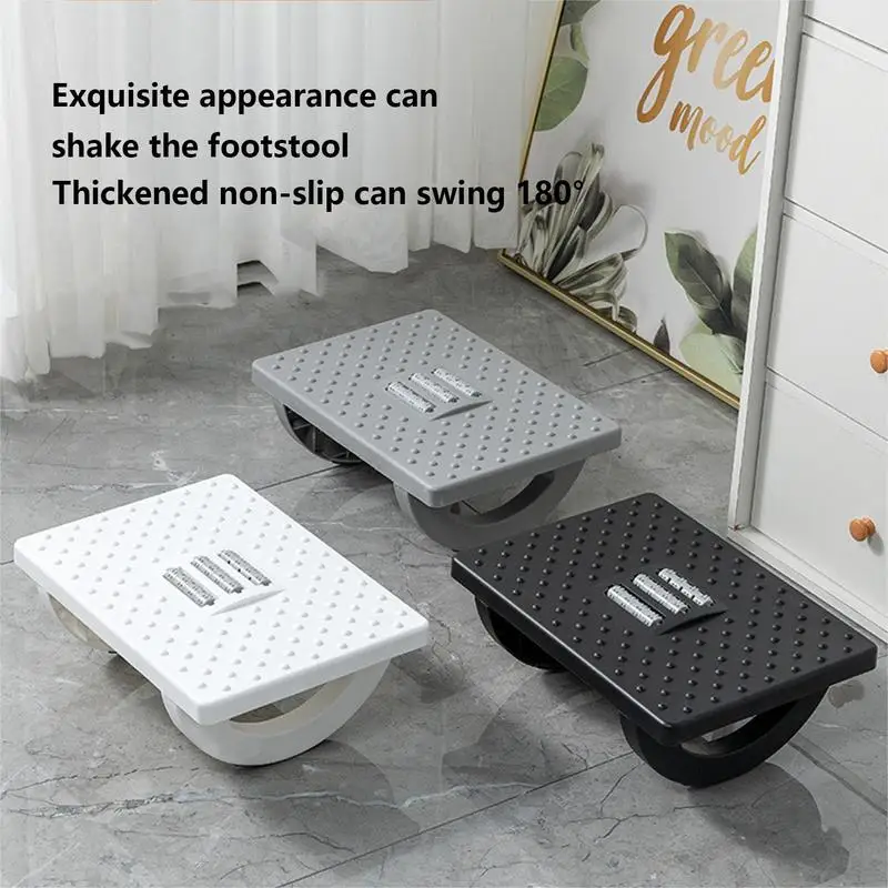 Under Desk Footrest Adjustable Foot Rest With Non-slip Foot Pad Shakeable Massaging Footstool Strong Load Bearing For Adults